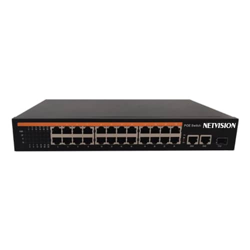 Netvision NV-P4324HI 10/100M 24-Ports and Gigabit 1×XPF-SPF 2Uplinks POE Switch