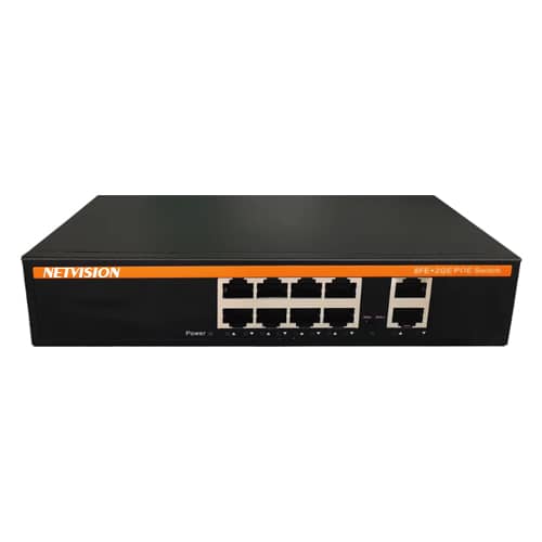 Netvision NV-P4308HI 8 Port 2 Up Link 100Mbps Transmission PoE Switch